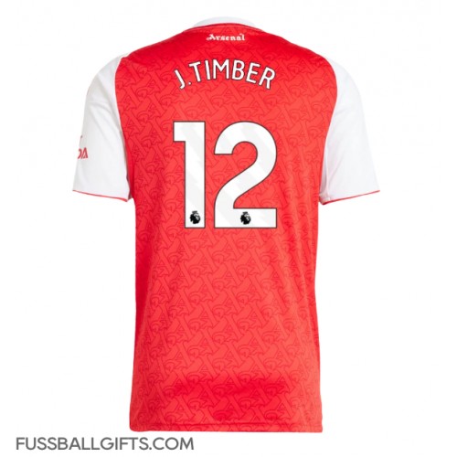 Arsenal Jurrien Timber #12 Fußballbekleidung Heimtrikot 2025-26 Kurzarm